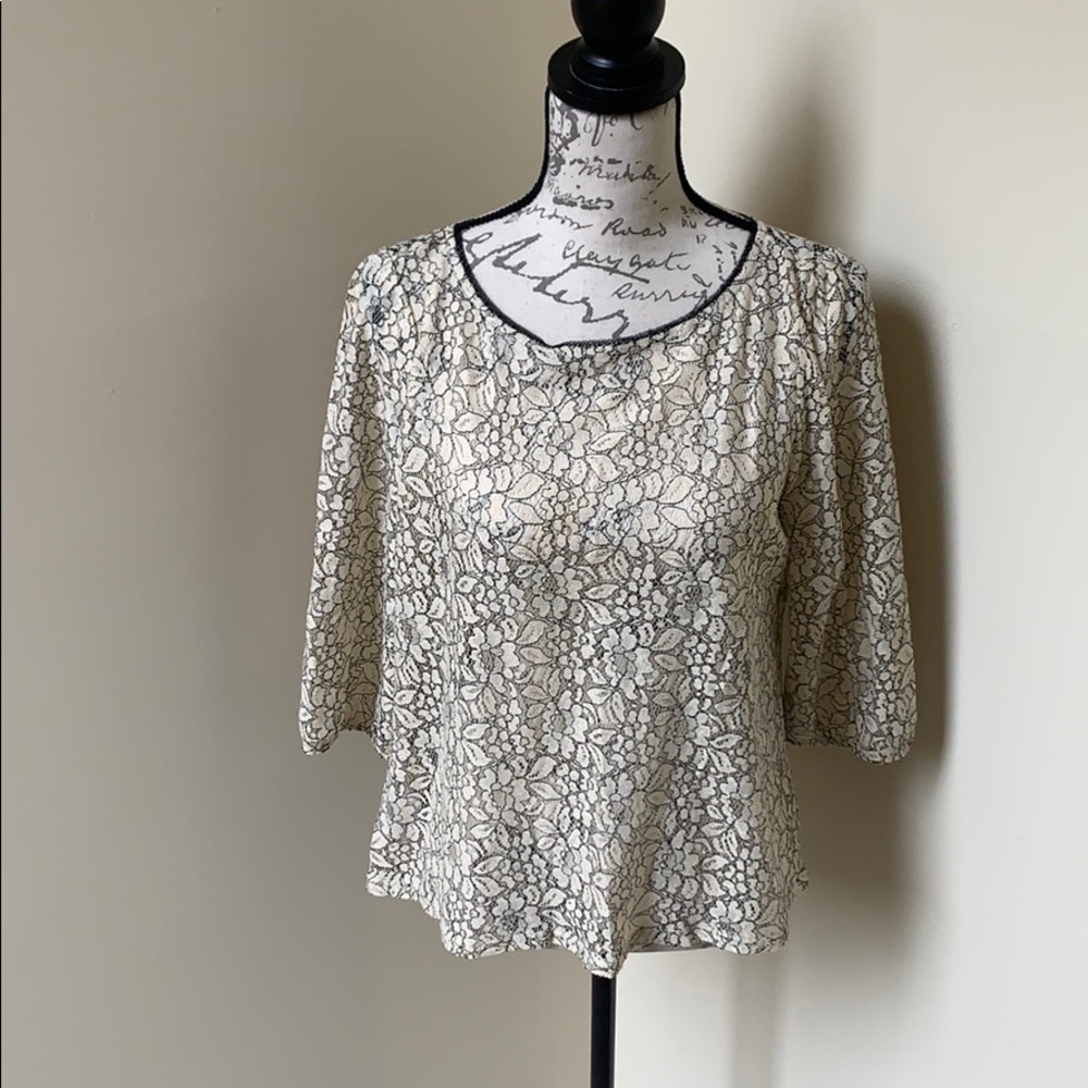 LOFT Petite Lacy Blouse